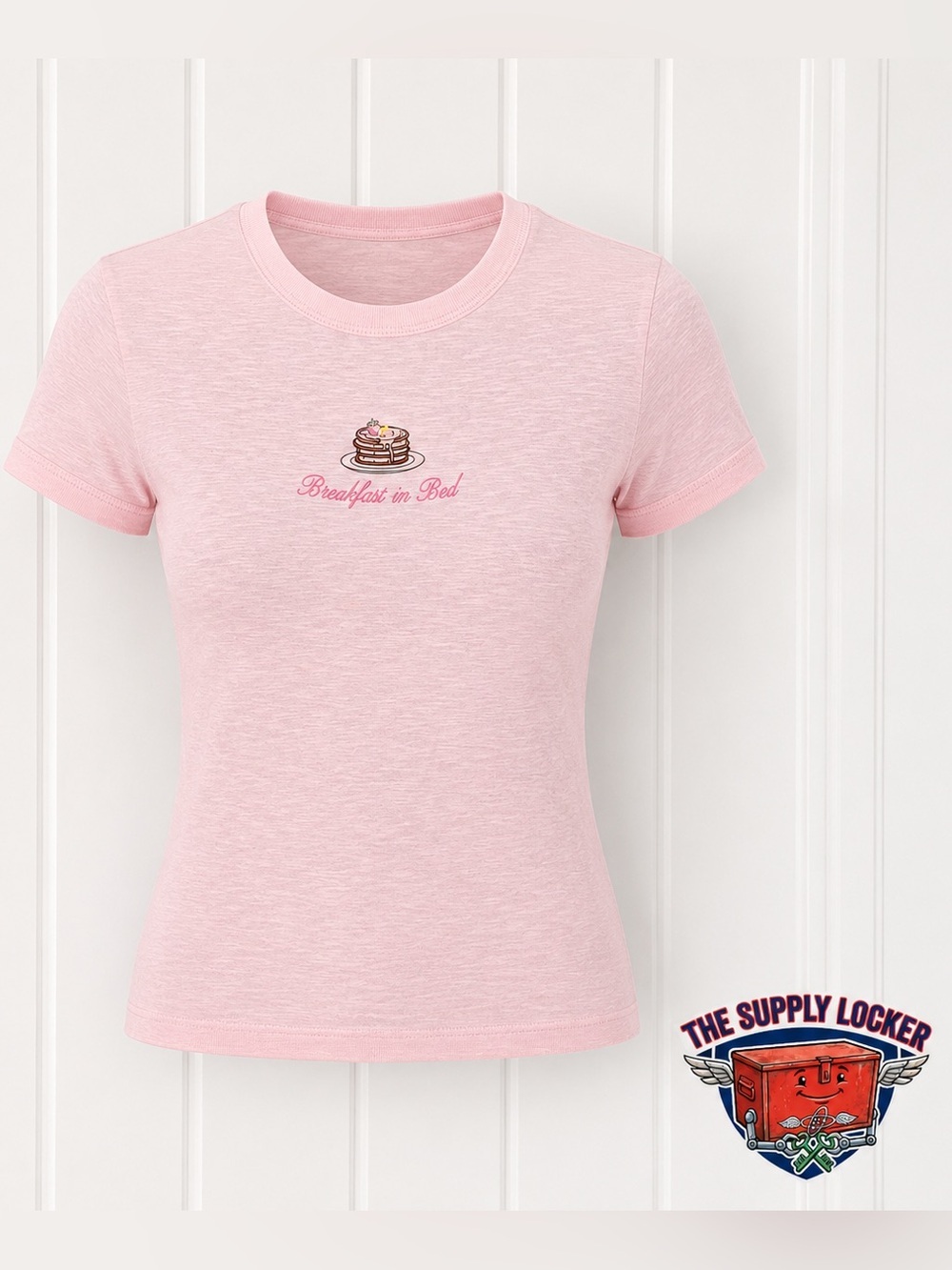 Wild Fable Breakfast In Bed Baby Pink Graphic Tee Women’s Medium NWT